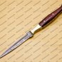 Custom Forged Hunter Knife Damascus Steel Boot Throwing Dagger Hunting Knife Bone and Brass + Cover