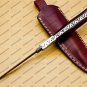 Custom Forged Hunter Knife Damascus Steel Boot Throwing Dagger Hunting Knife Bone and Brass + Cover