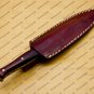 Custom Forged Hunter Knife Damascus Steel Boot Throwing Dagger Hunting Knife Bone and Brass + Cover