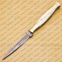 Custom Forged Hunter Knife Damascus Steel Boot Throwing Dagger Hunting Knife Bone and Brass + Cover