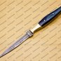 Custom Forged Hunter Knife Damascus Steel Boot Throwing Dagger Hunting Knife Bone and Brass + Cover