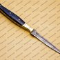 Custom Forged Hunter Knife Damascus Steel Boot Throwing Dagger Hunting Knife Bone and Brass + Cover
