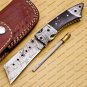Custom Hand Made Damascus Steel Lxuary Knife Folding Pocket Knife Hunting Knife with Leather Sheeth