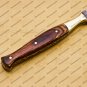 Custom Forged Hunter Knife Damascus Steel Boot Throwing Dagger Hunting Knife Bone and Brass + Cover