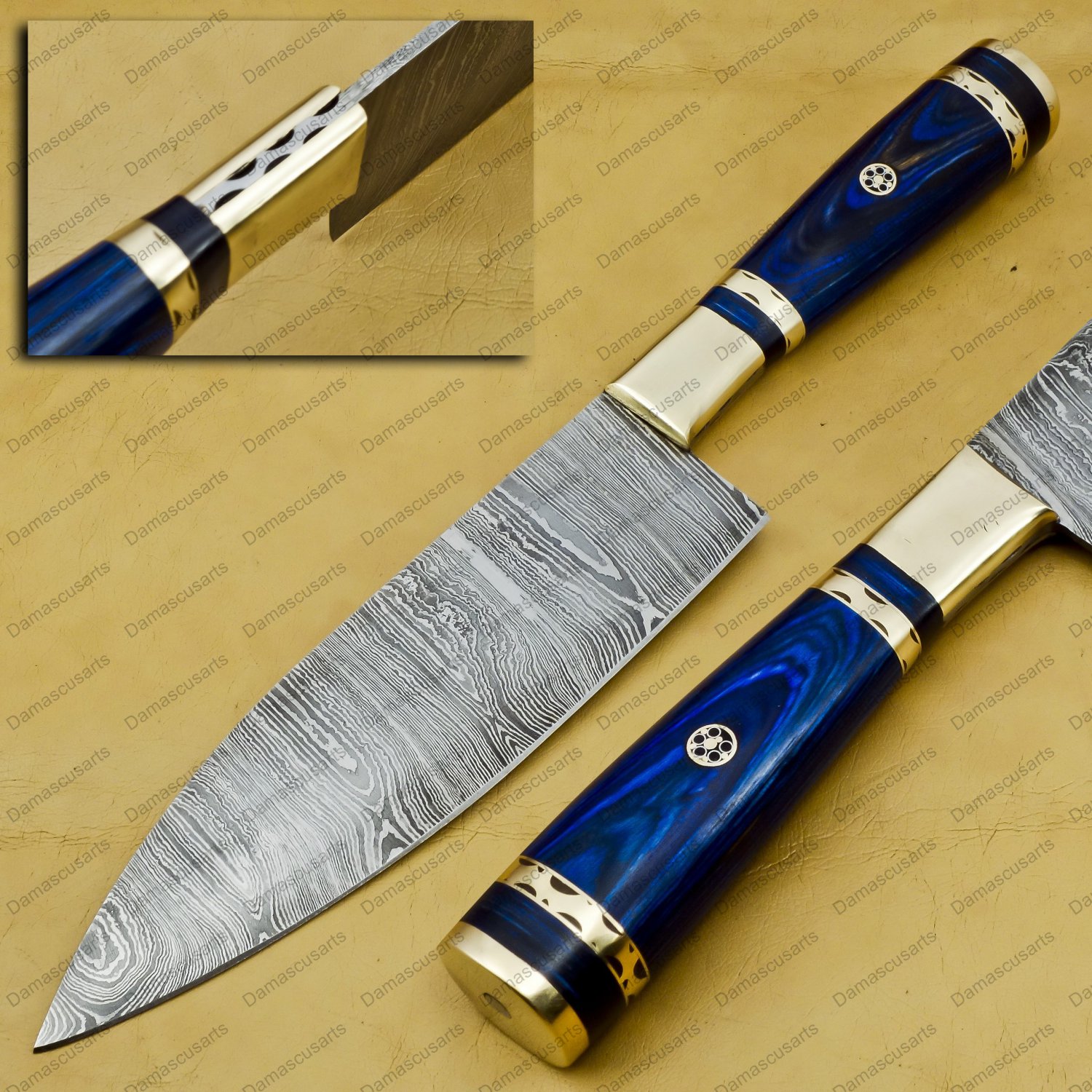 Damascus Chef Knife Vintage Knife Forged Steel Knife Perfect Gift Handcrafted Kitchen with Koa Wood