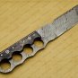 Custom Forged Hunter Knife Damascus Steel Hammered Bowie Knife Handle Tali Wood With Leather Sheath
