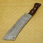 Damascus Steel Cleaver Chopper Chef Kitchen Knife Heavy Duty Damascus Handle Walnut Wood + Sheath
