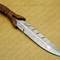 Personalized Custom Forged Hunter Knife Carban Steel Bowie Knife Handle Walnut Wood + Leather Sheath