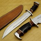 Personalized Custom Forged Hunter Knife Carban Steel Bowie Knife Handle Leather With Leather Sheath