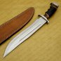 Personalized Custom Forged Hunter Knife Carban Steel Bowie Knife Handle Leather With Leather Sheath