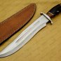 Personalized Custom Forged Hunter Knife Carban Steel Bowie Knife Handle Leather With Leather Sheath