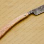 Damascus Folding Pocket Custom Straight Razor Damascus steel very sharp handle made of kowa wood