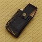 Personalized Custom Damascus Steel Folding Pocket Knife with Handle Kowa Wood with Leather Sheath