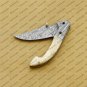 Damascus Folding Pocket Knife Hunting Knife 100% Damascus Steel Handle Ram Horn Pocket Clip Sheath