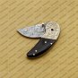 Custom Damascus Steel Folding Pocket Knife with Free Keychain Handle Kowa Wood with Leather Sheeth