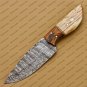 Customize Custom Hand Made Forged Hunter Knife Damascus Steel Bowie Knife Handle with Leather Sheath