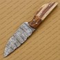 Customize Custom Hand Made Forged Hunter Knife Damascus Steel Bowie Knife Handle with Leather Sheath