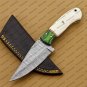 Customize Custom Hand Made Forged Hunter Knife Damascus Steel Bowie Knife Handle with Leather Sheath