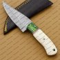 Customize Custom Hand Made Forged Hunter Knife Damascus Steel Bowie Knife Handle with Leather Sheath