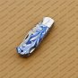 Customize Damascus Pocket Folding Knife, Groomsmen Gifts Anniversary Gift Leather Sheath