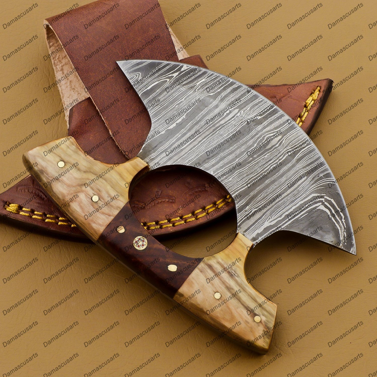 Handmade Damascus Chef Kitchen Ulu Knife Making Custom 100% Handmade Damascus