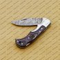 Customize Damascus Pocket Folding Knife, Groomsmen Gifts Anniversary Gift Leather Sheath