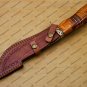 Custom Damascus Hunting Bowie Knife Fixed Blade Gift for Men, Handmade Gift + Cover