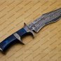 Custom Damascus Hunting Bowie Knife Fixed Blade Gift for Men, Handmade Gift + Cover