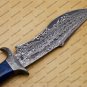 Custom Damascus Hunting Bowie Knife Fixed Blade Gift for Men, Handmade Gift + Cover
