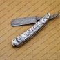 Personalized Damascus Folding Pocket Custom Blade Straight Razor very sharp with leather sheath