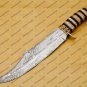 Custom Damascus Hunting Bowie Knife Fixed Blade Gift for Men, Handmade Gift + Cover