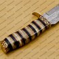Custom Damascus Hunting Bowie Knife Fixed Blade Gift for Men, Handmade Gift + Cover