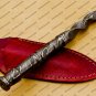 Custom Forged Hunter Damascus Steel Tri Dagger Hand Forged Twisted Pattern Kris Dagger With Cover