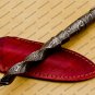 Custom Forged Hunter Damascus Steel Tri Dagger Hand Forged Twisted Pattern Kris Dagger With Cover