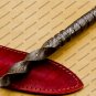 Custom Forged Hunter Damascus Steel Tri Dagger Hand Forged Twisted Pattern Kris Dagger With Cover