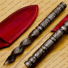 Custom Forged Hunter Damascus Steel Tri Dagger Hand Forged Twisted Pattern Kris Dagger With Cover