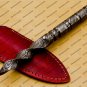 Custom Forged Hunter Damascus Steel Tri Dagger Hand Forged Twisted Pattern Kris Dagger With Cover