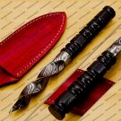 Custom Forged Hunter Damascus Steel Tri Dagger Hand Forged Twisted Pattern Kris Dagger With Cover
