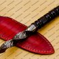Custom Forged Hunter Damascus Steel Tri Dagger Hand Forged Twisted Pattern Kris Dagger With Cover