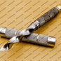 Custom Forged Hunter Damascus Steel Tri Dagger Hand Forged Twisted Pattern Kris Dagger With Cover