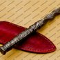Custom Forged Hunter Damascus Steel Tri Dagger Hand Forged Twisted Pattern Kris Dagger With Cover
