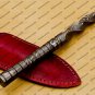 Custom Forged Hunter Damascus Steel Tri Dagger Hand Forged Twisted Pattern Kris Dagger With Cover