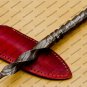 Custom Forged Hunter Damascus Steel Tri Dagger Hand Forged Twisted Pattern Kris Dagger With Cover