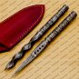 Custom Forged Hunter Damascus Steel Tri Dagger Hand Forged Twisted Pattern Kris Dagger With Cover