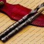 Custom Forged Hunter Damascus Steel Tri Dagger Hand Forged Twisted Pattern Kris Dagger With Cover