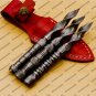 Custom Forged Hunter Damascus Steel Tri Dagger Hand Forged Twisted Pattern Kris Dagger With Cover