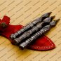 Custom Forged Hunter Damascus Steel Tri Dagger Hand Forged Twisted Pattern Kris Dagger With Cover