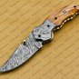 Custom Made Damascus Steel Folding Pocket Knife Best Gift for him groomsmen knives Fold knife