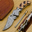 Custom Made Damascus Steel Folding Pocket Knife Best Gift for him groomsmen knives Fold knife