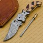 Custom Made Damascus Steel Folding Pocket Knife Best Gift for him groomsmen knives Fold knife